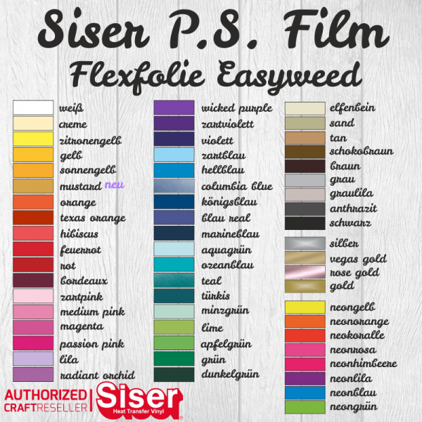 Flexfolie Siser P.S. Film Meterware 30cm breit